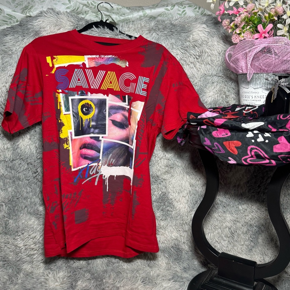 NWT CONTENDER Red Graphic T-Shirt—sizes M, L, XL; Smoke-Free Home